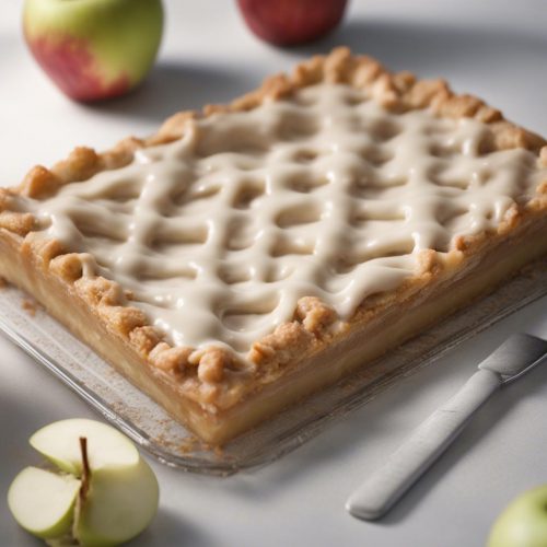 Apple slab pie with maple icing