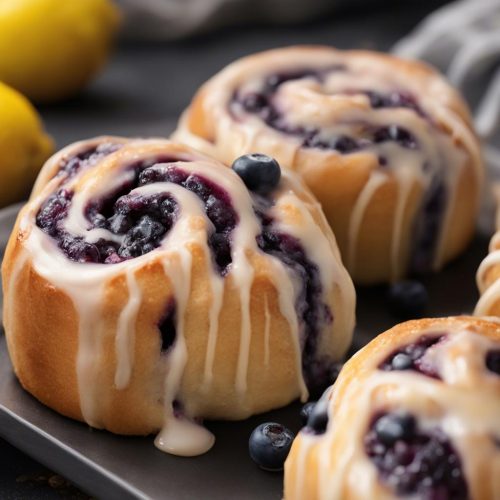 Blueberry Sweet Rolls with Lemon Glaze