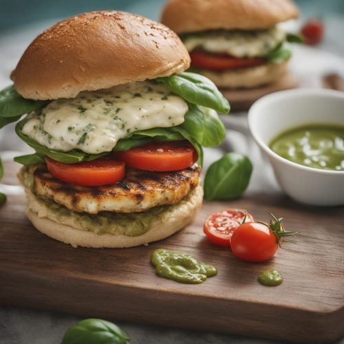Caprese pesto chicken burgers