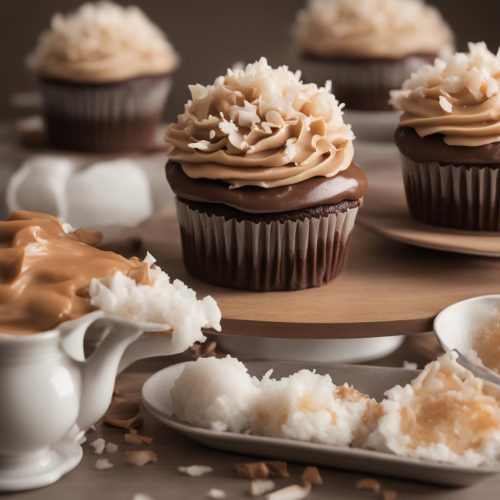 Chocolate Caramel Coconut Cupcakes