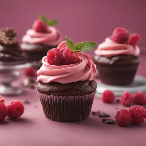 Chocolate Cupcakes with Raspberry Frosting
