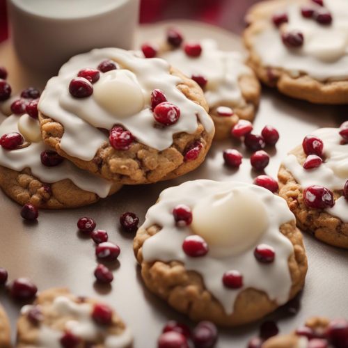 Cranberry Spice Cookies with Eggnog Icing