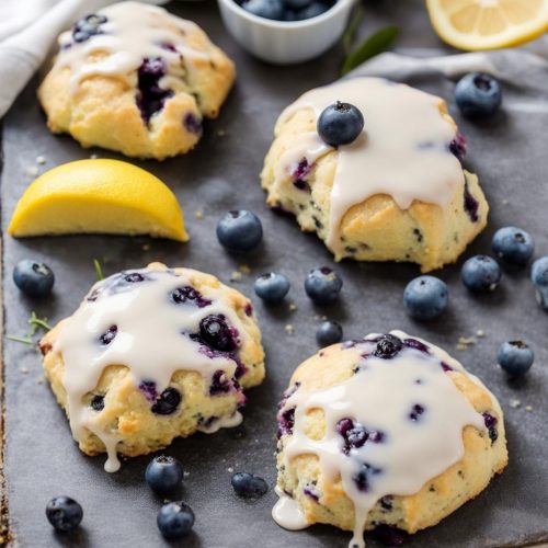 Glazed Lemon Blueberry Scones