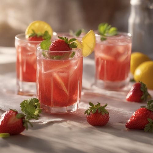 Honey sweetened strawberry lemonade