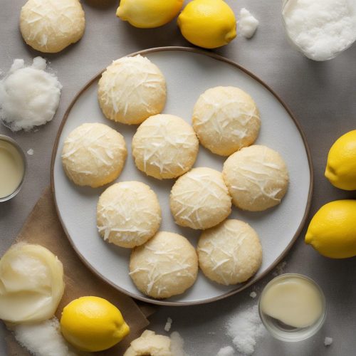 Lemon Coconut Drop Shortbread Cookies