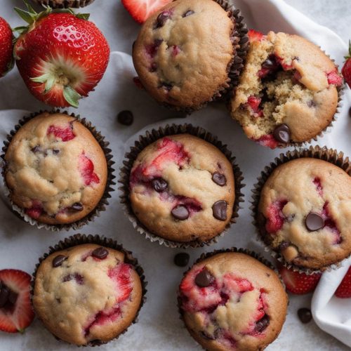 Lighter Strawberry Chocolate Chip Muffins
