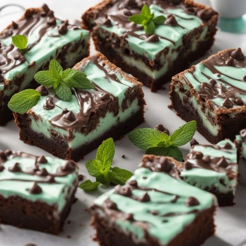 Mint chocolate chip cheesecake brownies